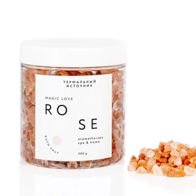 Ароматическая соль для ванны ROSE Magic Love с эфирными маслами 300 г.