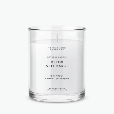 Ароматическая соевая свеча с эфирными маслами DETOX&Recharge, 200 мл