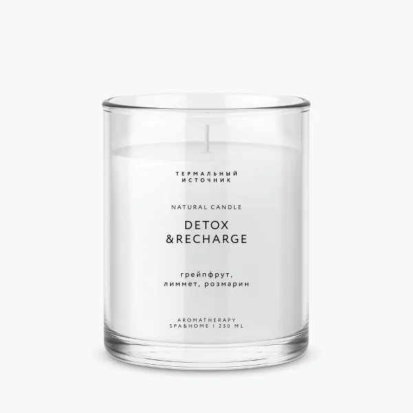 Ароматическая соевая свеча с эфирными маслами DETOX&Recharge, 200 мл