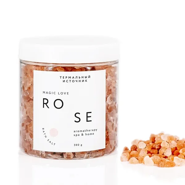 Ароматическая соль для ванны ROSE Magic Love с эфирными маслами 300 г.